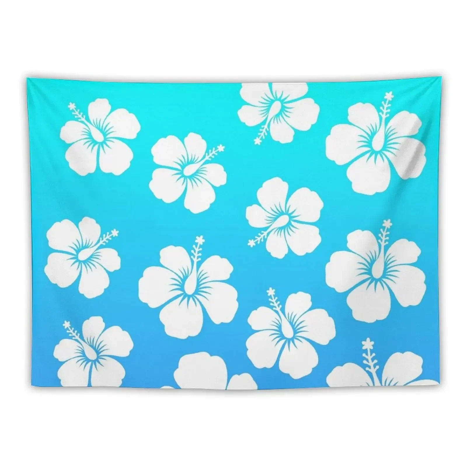 

Hibiscus flower pattern blue gradient Tapestry Wall Decor Outdoor Decoration Tapestry