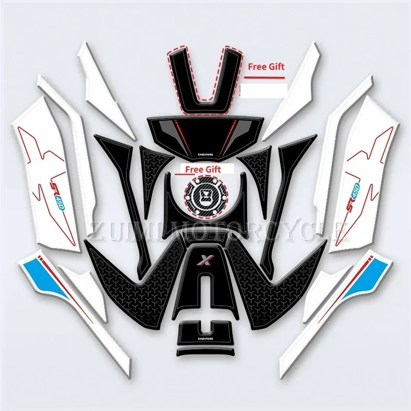For 2026 VOGE SR450X rubber fuel tank sticker, motorcycle anti-scratch sticker, anti-slip film, modification accessory