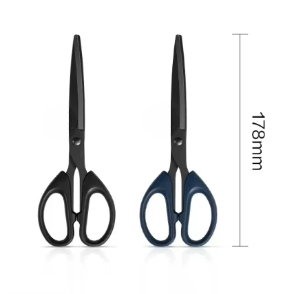 Black Blade Scissors 178mm Rust Proof Sharp Student Paper Cuttings Scissors Tailor Scissors Household Office Supplies