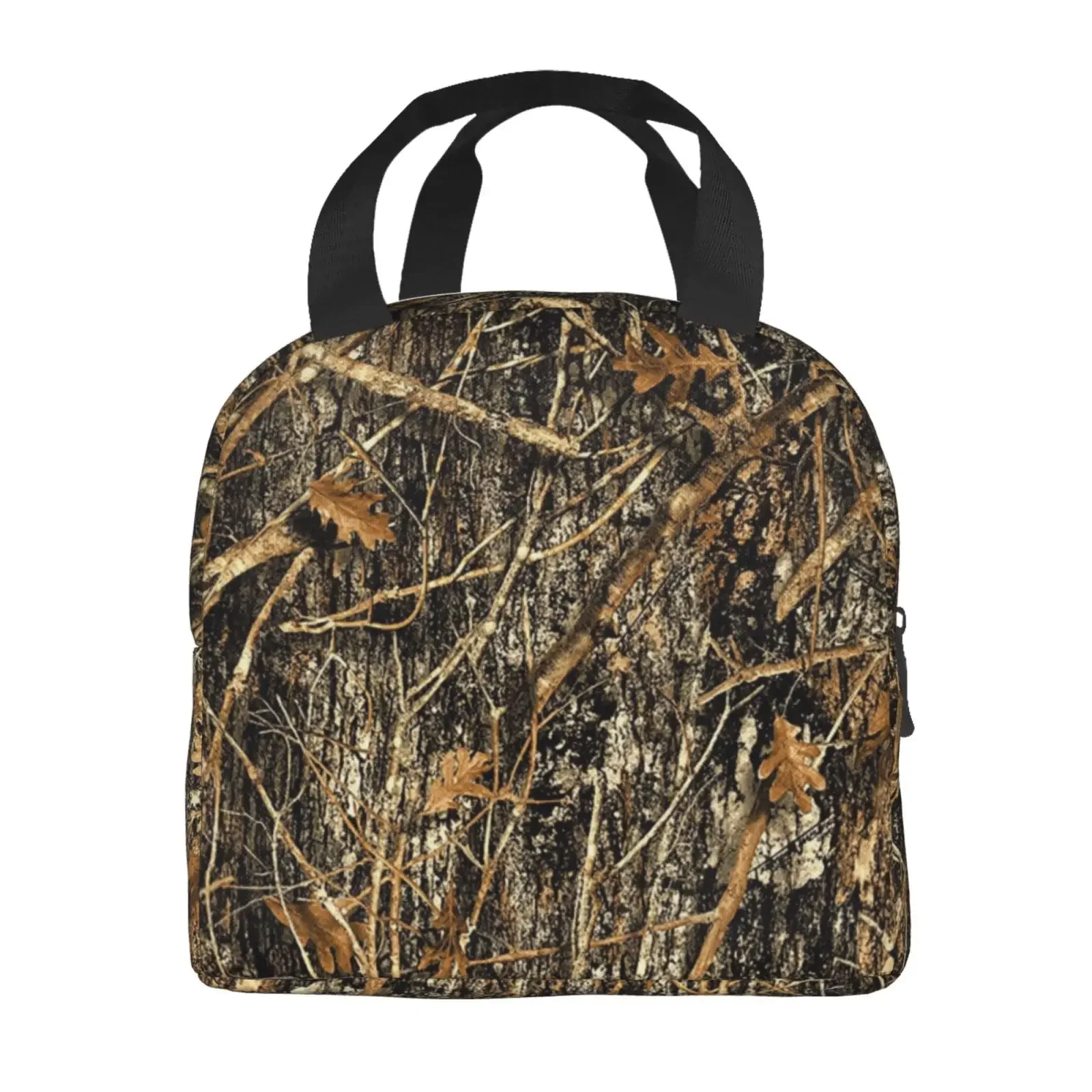 Autumn Camoflauge Printed Lunch Bag For Girls Funny Lunch Box Fun Picnic Cooler Bag Portable Zipper Oxford Thermal Lunch Bags