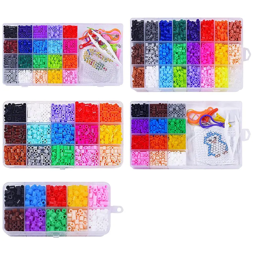 

Hama Beads с коробкой, красочные пазлы, игрушки, набор плавких бусин ручной работы