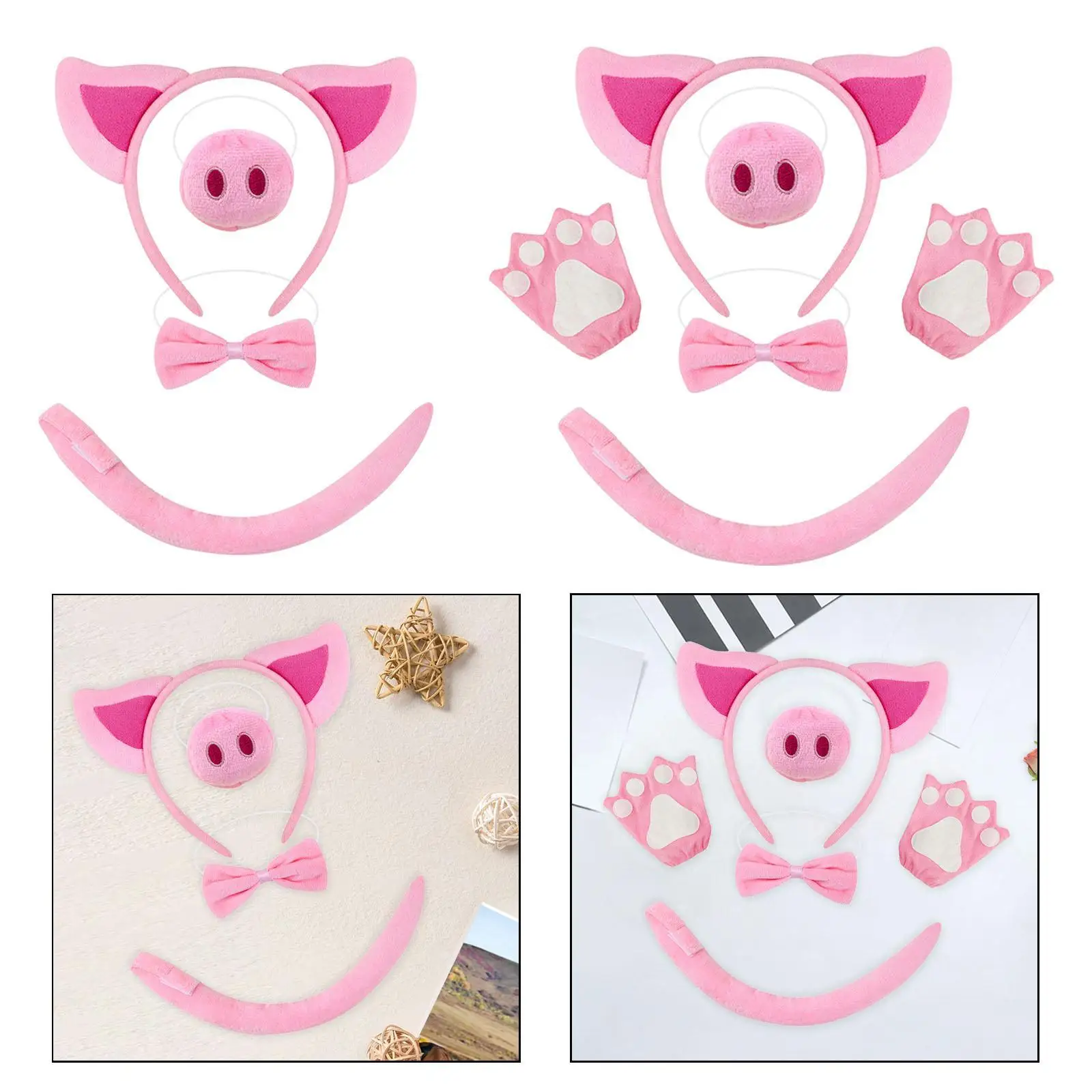 

Pig Costume Set Headwear Accessories Decoration Animal Cosplay Fancy Dress for