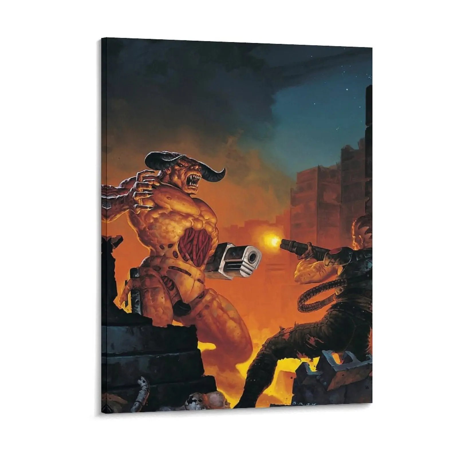Doom Ii Hell On Earth 1994 Mega Rare Poster Canvas Paintings Wall Plaque Bar Cave Wall Mural Vintage Metal Posters