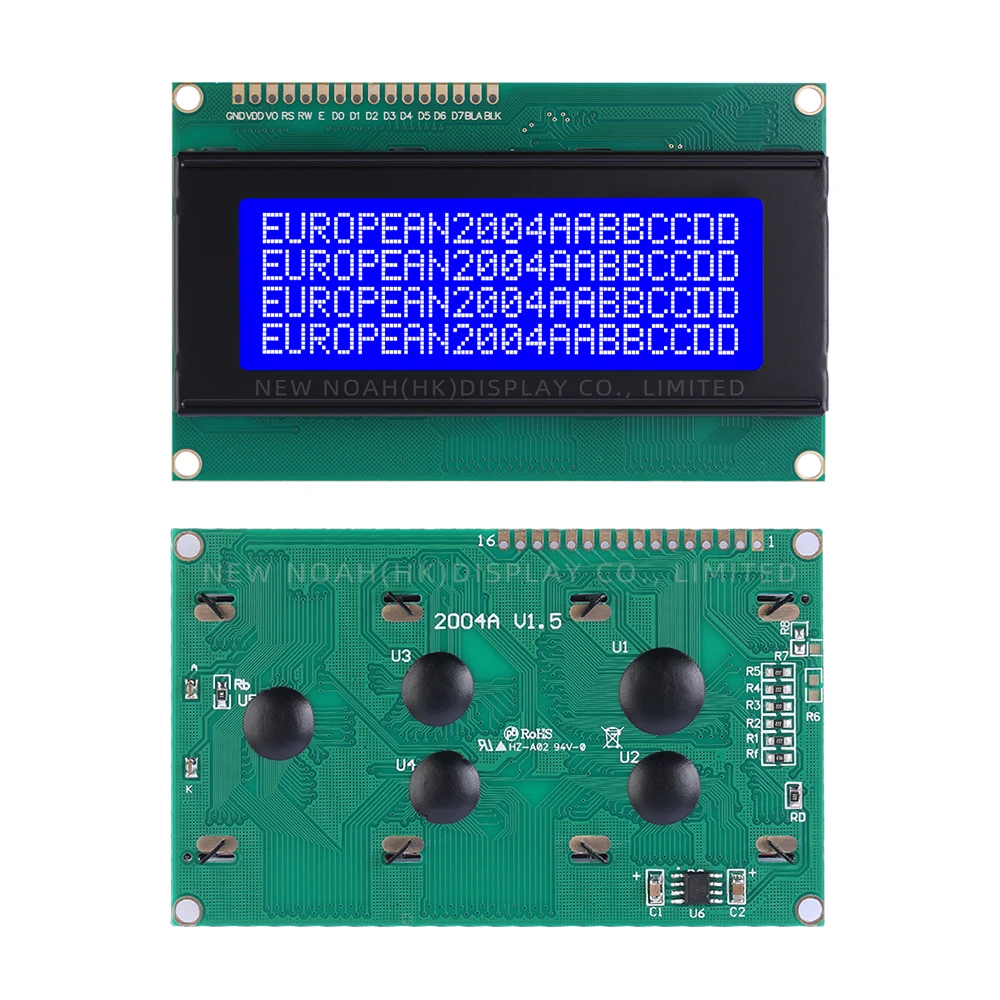 European Blue Film White Letters 2004A 3.3V Character LCD Module 4*20 4X20 Support Customized Language ST7066U Spot Module