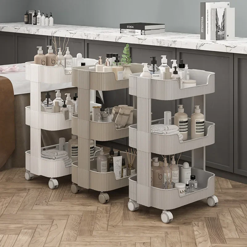 Floor-to-ceiling trolley Shelf Kitchen Storage Household Living Room Bedroom Storage Rack Simple and convenient Beauty trolley