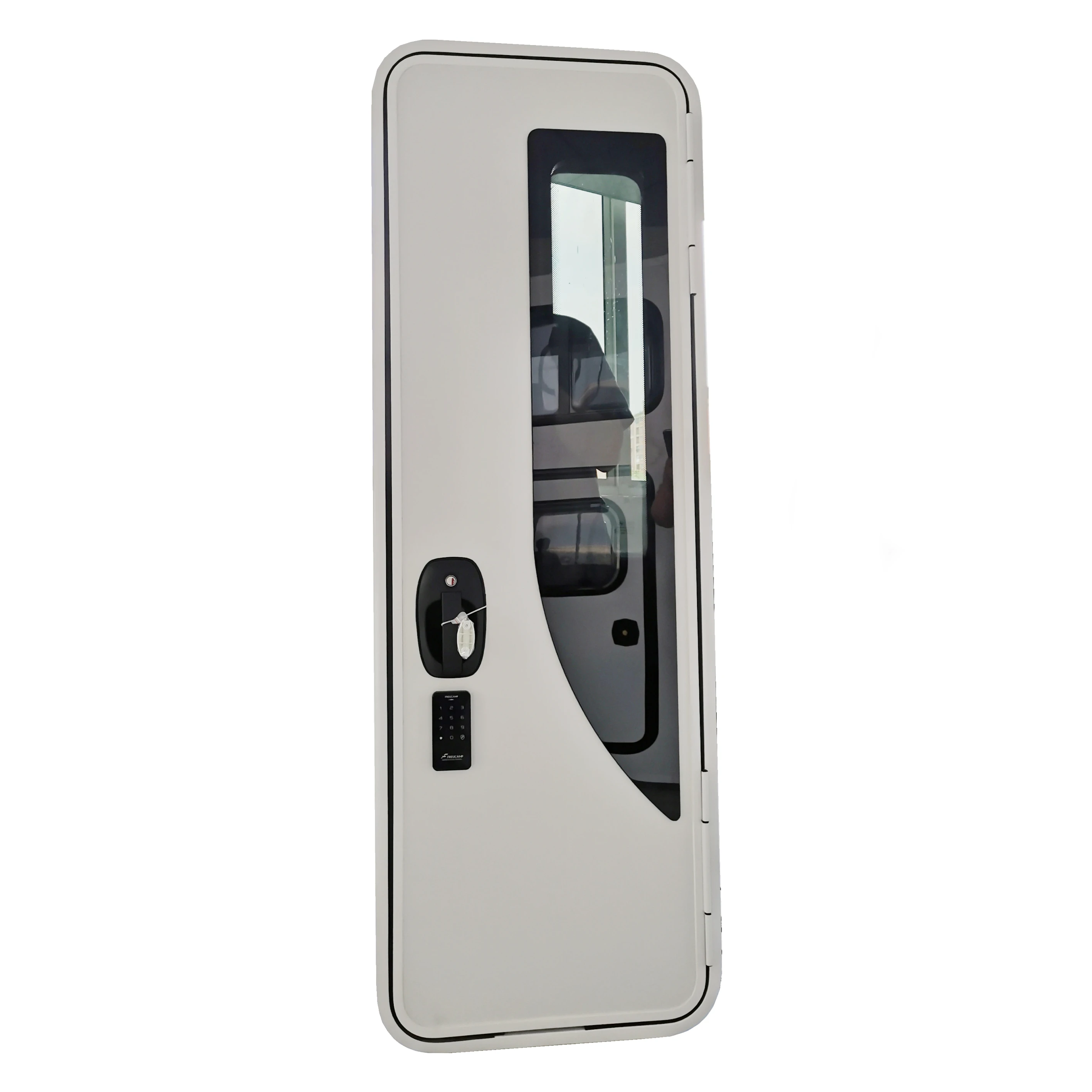 

2025 Aluminum Alloy Frame Double-point Lock RV Caravan Motorhome Door With FLY Screen Door & Password Control