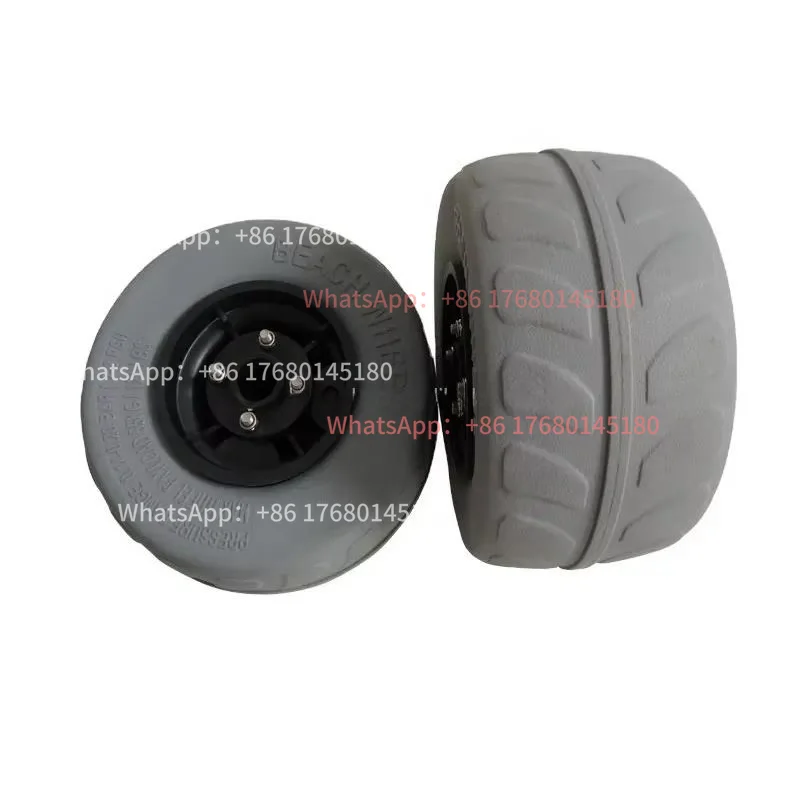 10‑Inch Grey PVC‑PU Inflatable Balloon Wheel, Replacement Tire for ATV, Beach Wheelchair & Fishing Cart