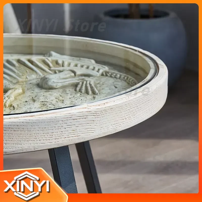 Round Tempered Glass Coffee Table for Modern Minimalist Living Room Sofa Corner Stand with Mirrored Finish Round Side Table