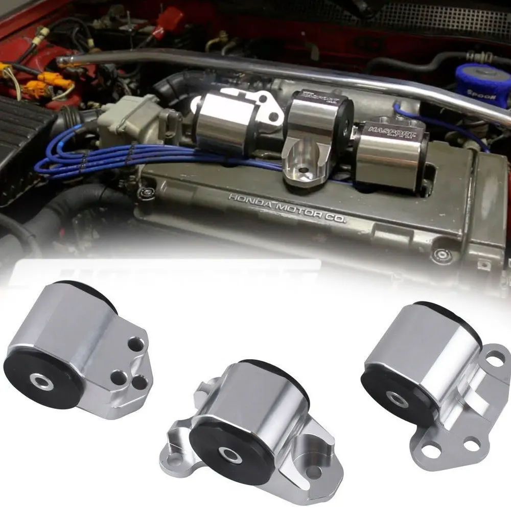 

Billet Aluminum Motor Engine Mount 3 Bolt For 92-01 Honda Civic EG EH/DC D15/D16 B16 Hydraulic Transmission Engine Mount