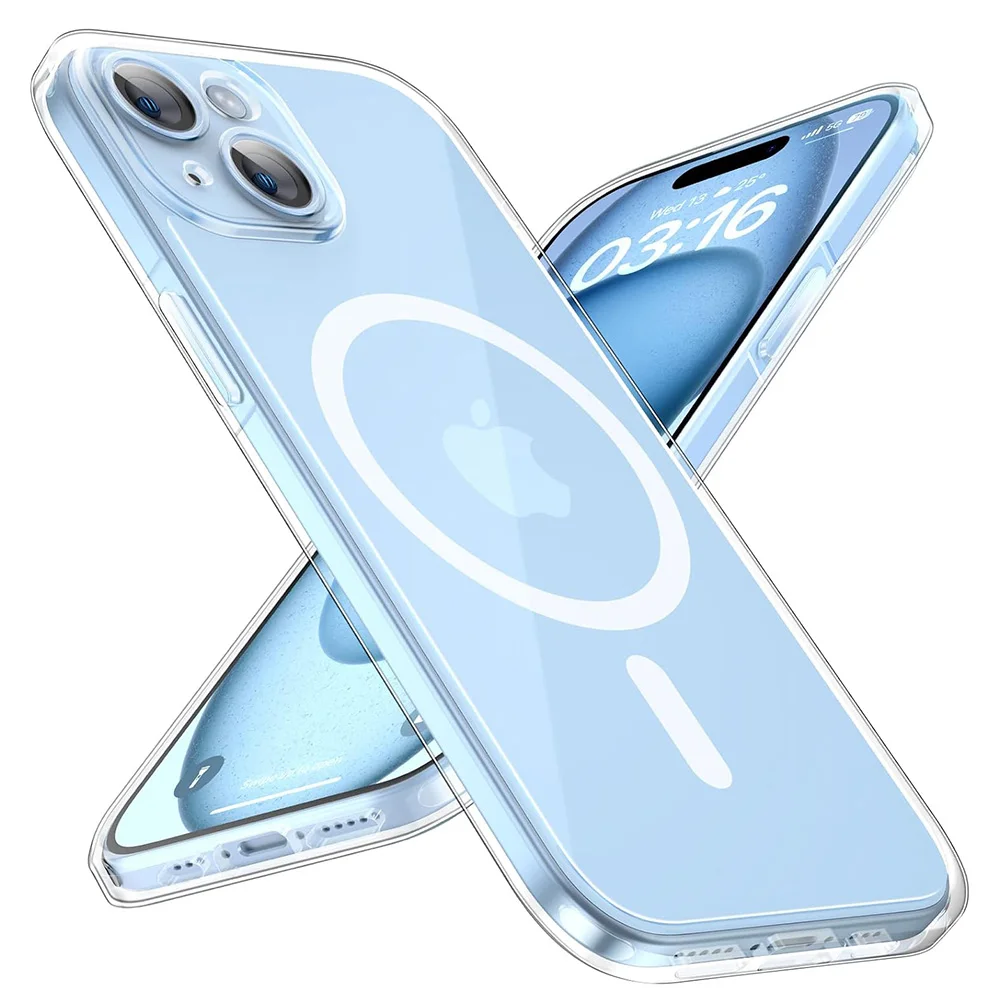 

Hybrid Shockproof Case For iPhone 16E 16 15 14 13 12 11 Pro Max Plus 16+ Clear Magsafe Magnetic Hard Cover Thin Soft Shell
