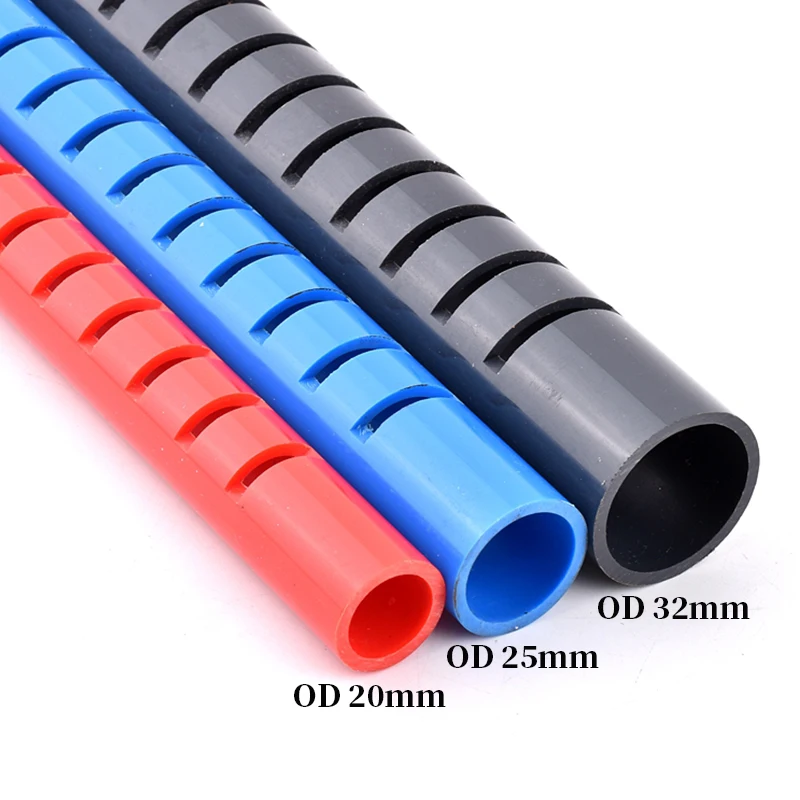 PVC Aquarium Fish Tank Aeration Tube OD 20~50mm Garden Drip Water Downcomer Cess-Pipe Filter Accessories Drain Deluge Rain Pipe