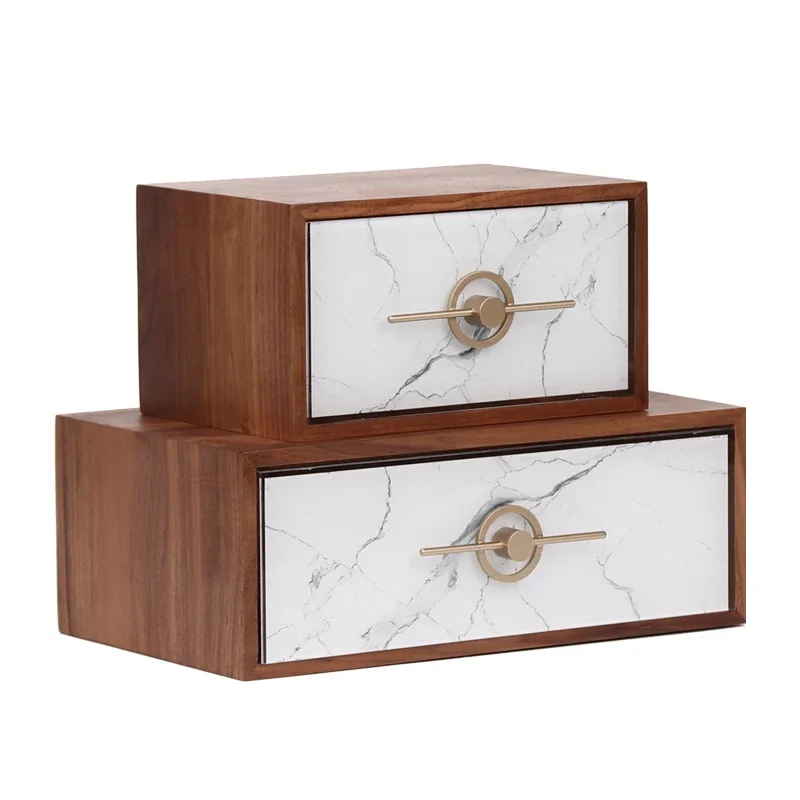 New Chinese Style Jewelry Box Walnut Storage Boxes Model Room Decoration Elegant Jewelry Organizer Bedroom Ornaments Box Design