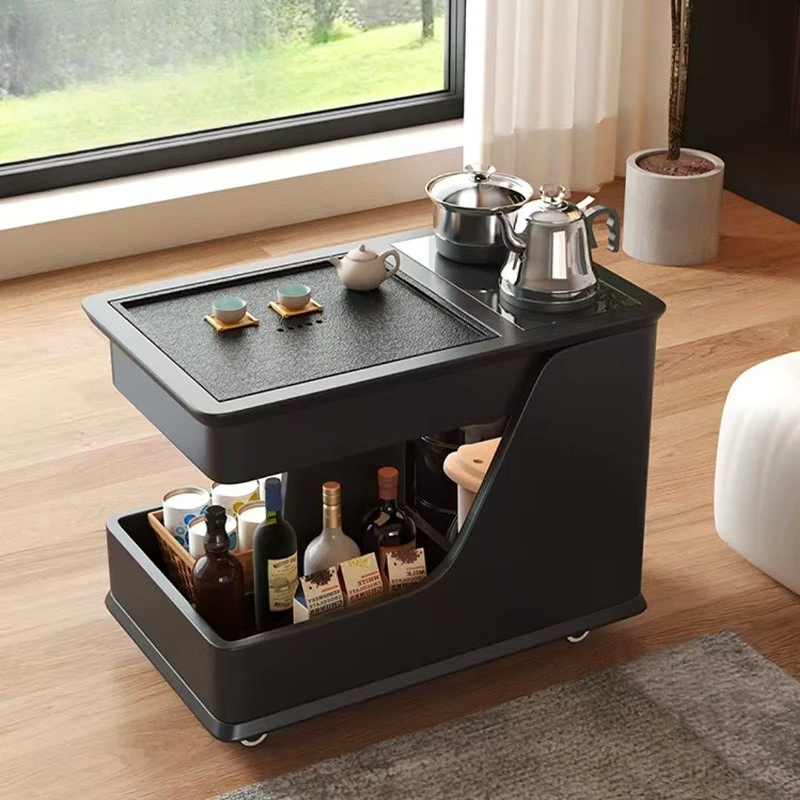 

Solid wood creative coffee table removable sofa side trolley oak tea table living room side cabinet