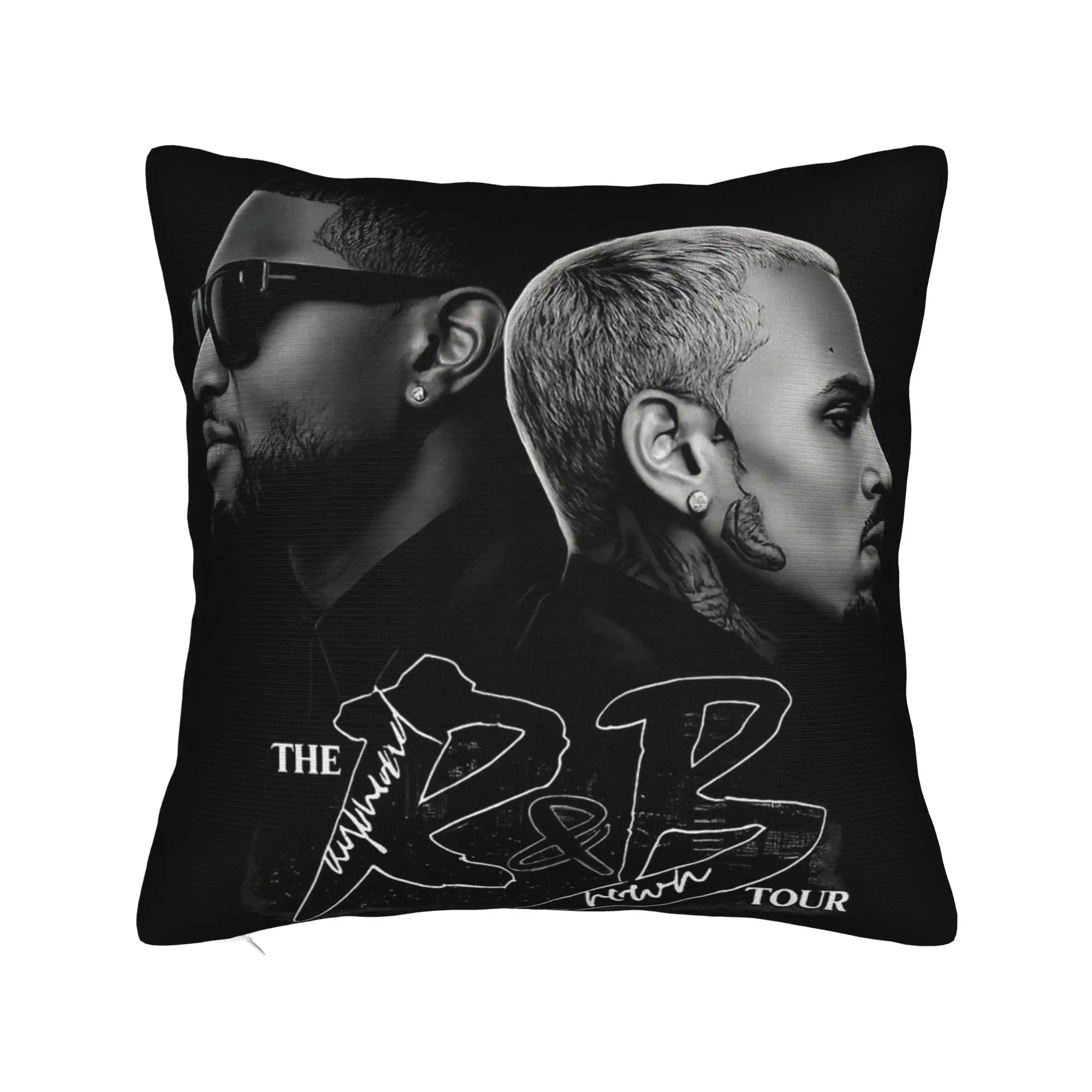 Chris Brown Usher R&B Tour 2026 Pillow Cover Soft Cushion Cover Decoration  Throw Pillow Case Cover Chair Multiple Sizes