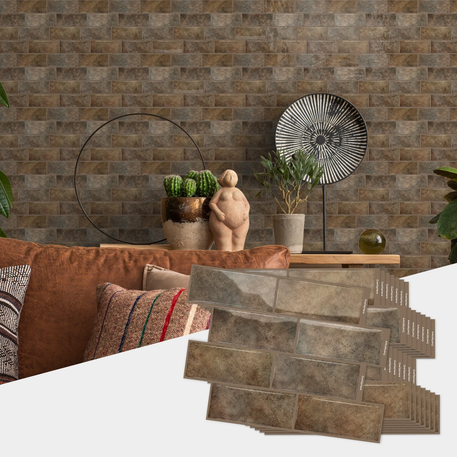 

Peeling and pasting subway tile stickers, self-adhesive waterproof kitchen tailgate, detachable bathroom wall tiles (dark brown)