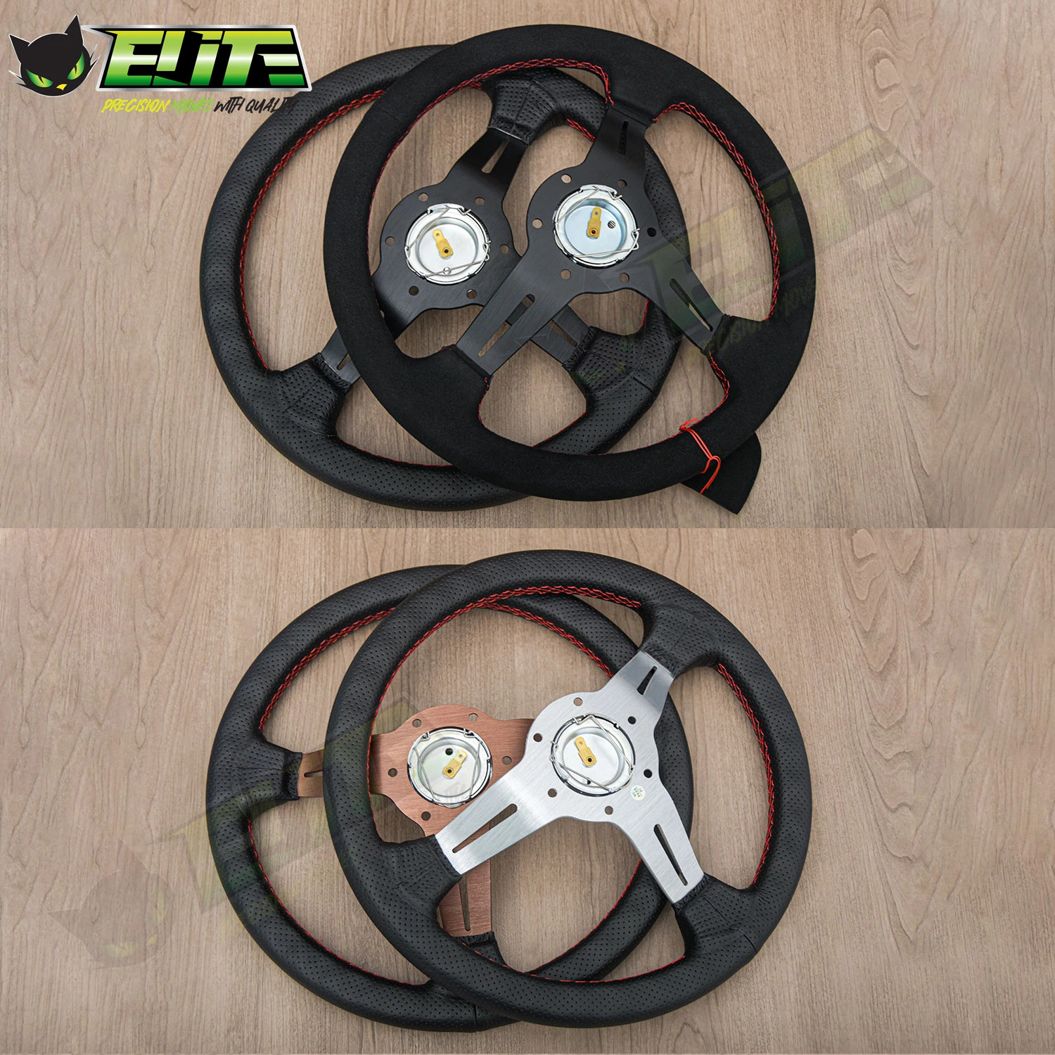 13 Inch 330mm ND Leather Steering Wheel Universal Deep Dish Sim Racing Gaming Steering Wheel