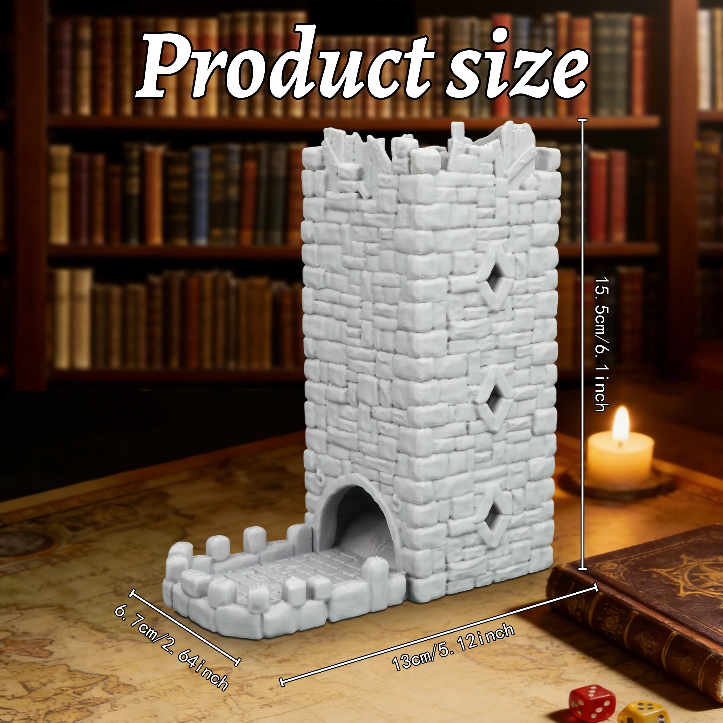 Random Roll Dice Tower for Tabletop Games, Portable RPG Dice Tower for TTRPG Adventures, Fantasy Role-Playing Dice Accessory