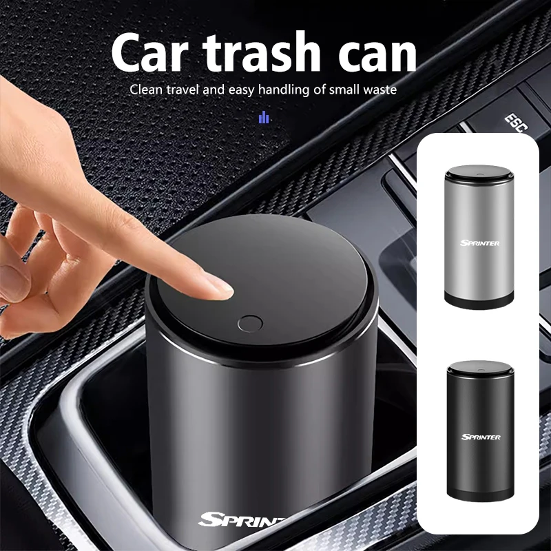 For Mercedes Benz Car Trash Bin Alloy Garbage Can Organizer Box Storag Bag Interior Accessories W124 W203 VITO Sprinter Viano
