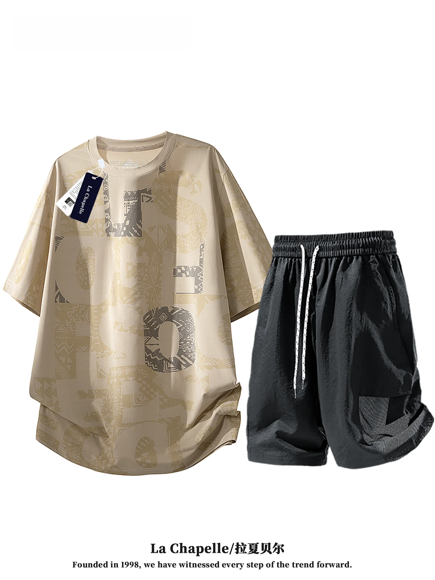 ensemble-decontracte-homme-la-chapelle-ete-2026-en-soie-glacee-a-sechage-rapide-t-shirt-et-short-en-fibre-de-polyester-deux-pieces