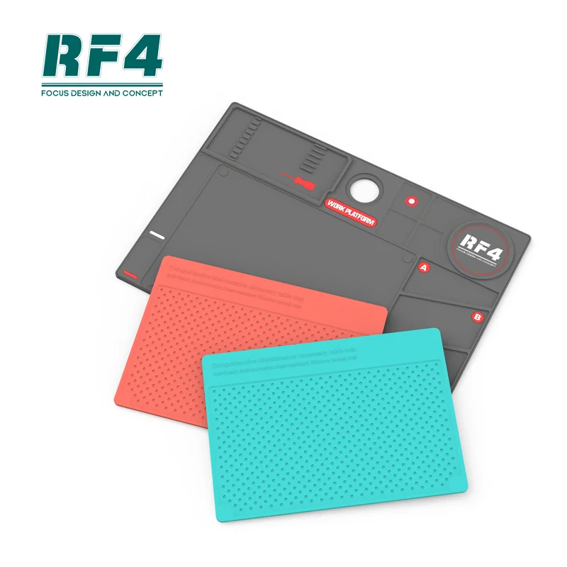 RF4 RF-PO2 tappetino per saldatura in Silicone con isolamento termico 380x260MM piattaforma di manutenzione riparazione del telefono con Pad a