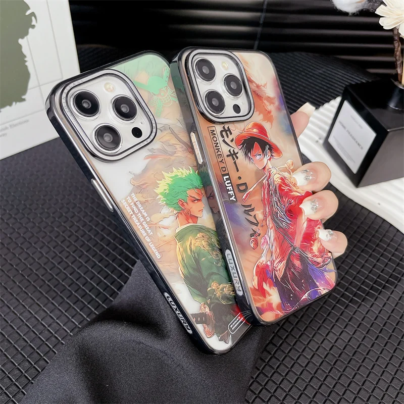 Cute One Piece Anime Luffy Gear 5 Phone Case for IPhone 15 14 13 12 11 Pro Max Luxury Acrylic Shockproof Protective Cover Capa