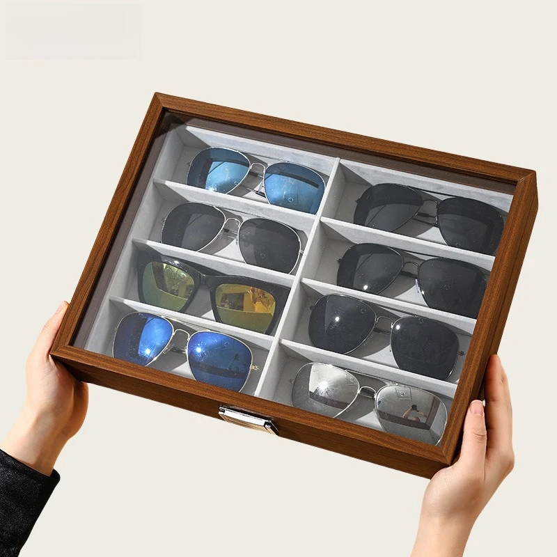 Minimalist Glasses Case Transparent Window Display Box Eyewear Brooch Watches Storage Boxes Large Capacity Showcase Supplies