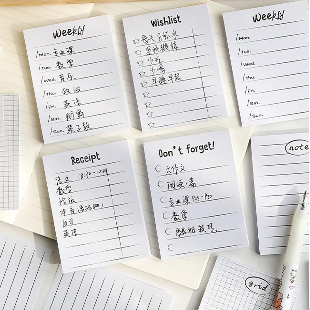 Bloc de notas Simple, superficie de escritura suave para planificación de horarios, lista de ideas, libretas portátiles, estudiantes, profesores, oficina, 16 Uds.