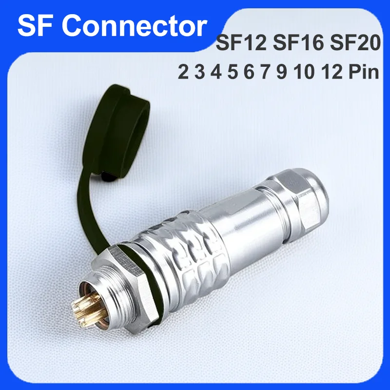 

2/5/20 Sets SF12 SF16 SF20 Waterproof Metal 2 3 4 5 6 7 9 10 12 Pin PUSH-PULL Connection Connector Panel Mount Aviation Plug