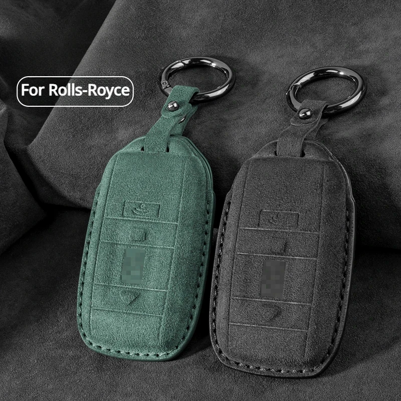 For Rolls-Royce Key Pouch Suede Car Key Case Cover Fob For Ghost,Cullinan, Phantom, Wraith, Dawn Protector Accessories