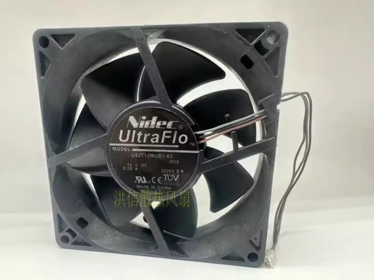 For  Nidec U92T12MUB7-53 DC12V 0.25A 9CM 3-Pin Silent Cooling Fan