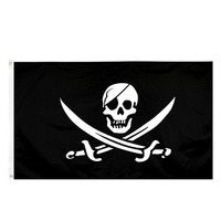 Huge 90 X 60 CM Skull Double Crossbones Jolly Roger Pirate Flags With Grommets Decoration bandeira,skull bones pirate flag