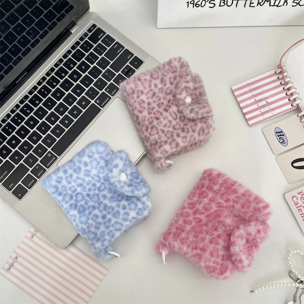 لطيف المرأة محفظة نسائية للعملات المعدنية حافظة للبطاقات الوردي ليوبارد طباعة الكورية موضة المحفظة حامل بطاقة للفتيات المحمولة لطيف حقيبة تخزين صغيرة