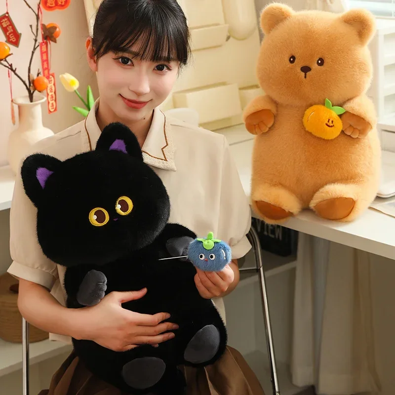

40CM Cute Forest Animals Plush Toy Cat Wolf Bear Plushie Doll Stuffed Soft Accompany Toys Funny Children Birthday Gift