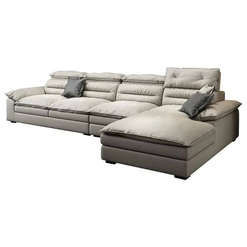 

Italian minimalist down fabric sofa, living room, small apartment sofa