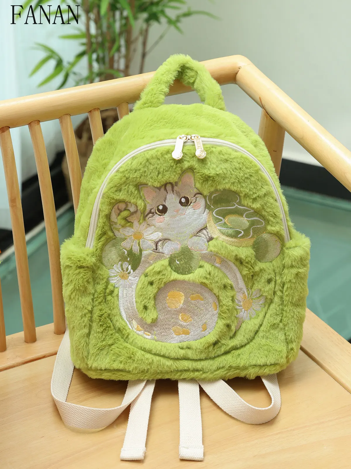Embroidery Cartoon Cat Women's Backpacks Stuffed Fashion 2026 New Lolita Cute Sweet Casual Backpack for Girls