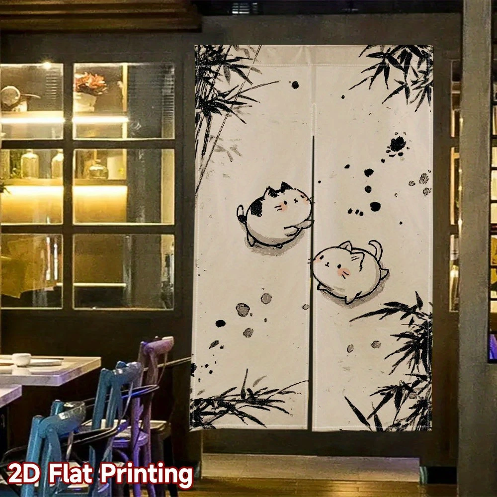 VIKAMA American Style Half Curtain for Kitchen Door Mosquito Proof Washable Short Door Curtain for Restaurant Cafe Shop Decor