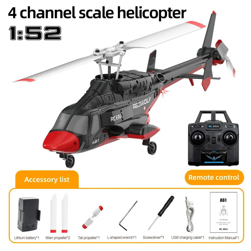 A61 Rc Helicopter 2.4g Gyroscope 4ch Optical Flow Altitude Hold Brushless Motor Remote Control Helicopter Toy Gift Kid And Adult