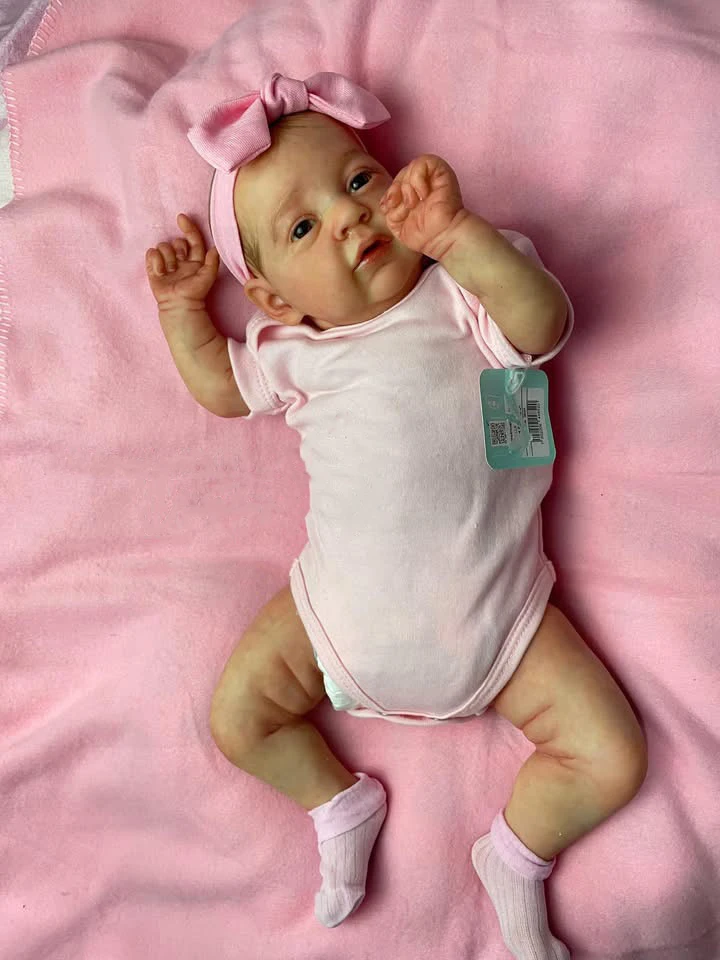 NPK 50cm Maryann Lifelike Reborn Doll with Soft Body Hand-Painted Detailed Features Visible Veins Realistic 3D Skin Tone