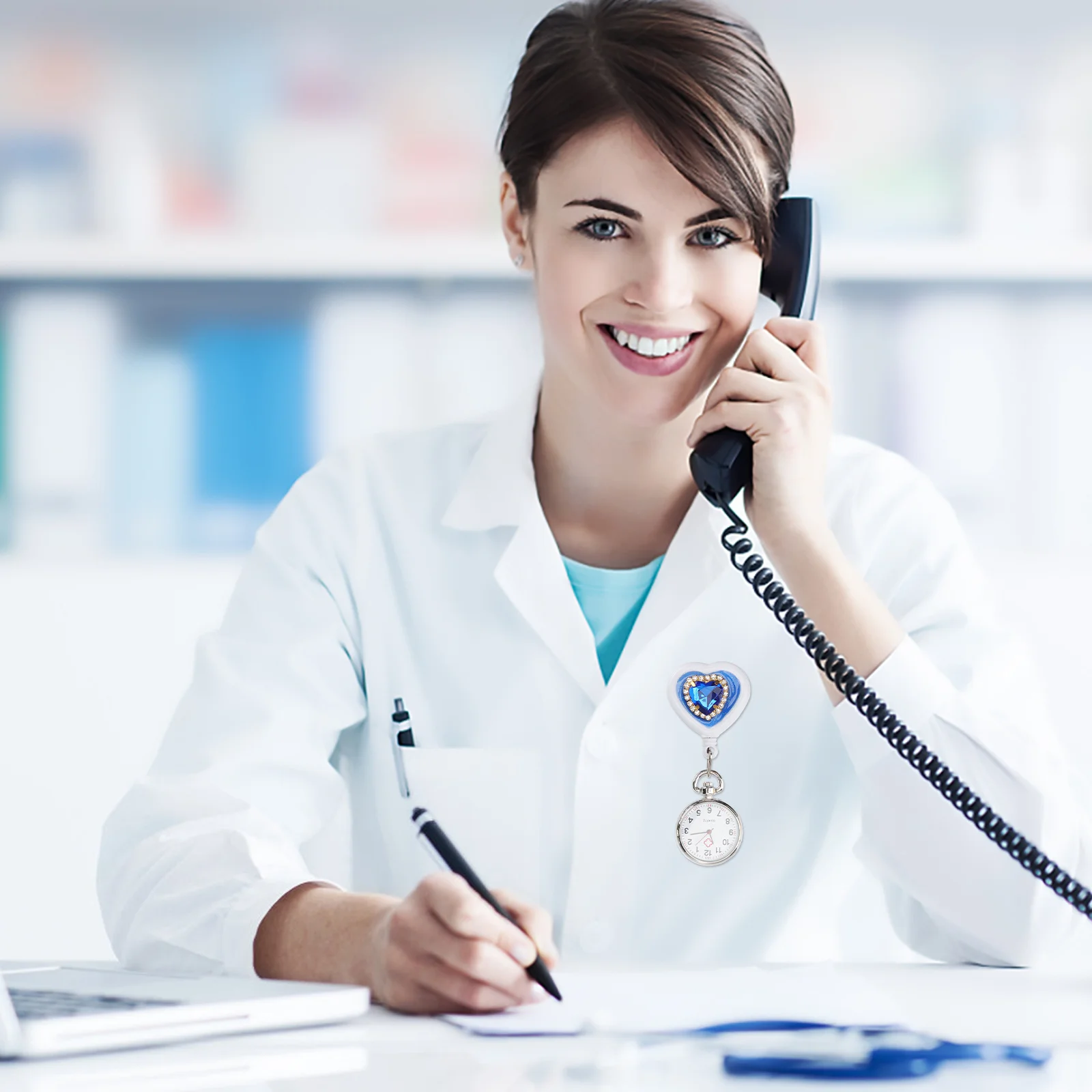 3 шт. часы для медсестры в форме сердца кварцевые выдвижные карманные часы практичный аксессуар для врача модные медицинские часы