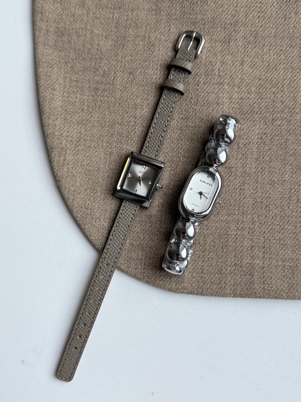 New Luxury Fashion Chain WatchElegant Silver-Grey Women'S Delicate Korean Style Thin Strap Quartz Wristwatch, Perfect As A Gift.