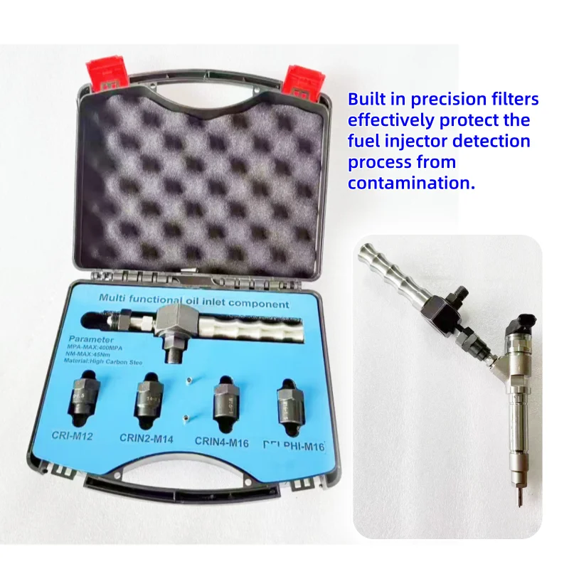 

For BOSCH DENSO CAT CRIN M12 M14 M16 Multi Functional Diesel Injector Test Bench Oil Inlet Joint Conversion Service Tool