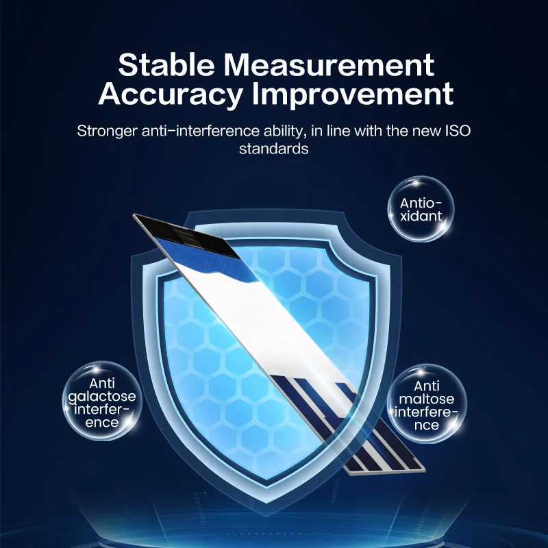 Sbooko safe-medidor de glicose sanguínea inteligente, para diabetes domésticos, com tiras de teste sem dor, lancets simples