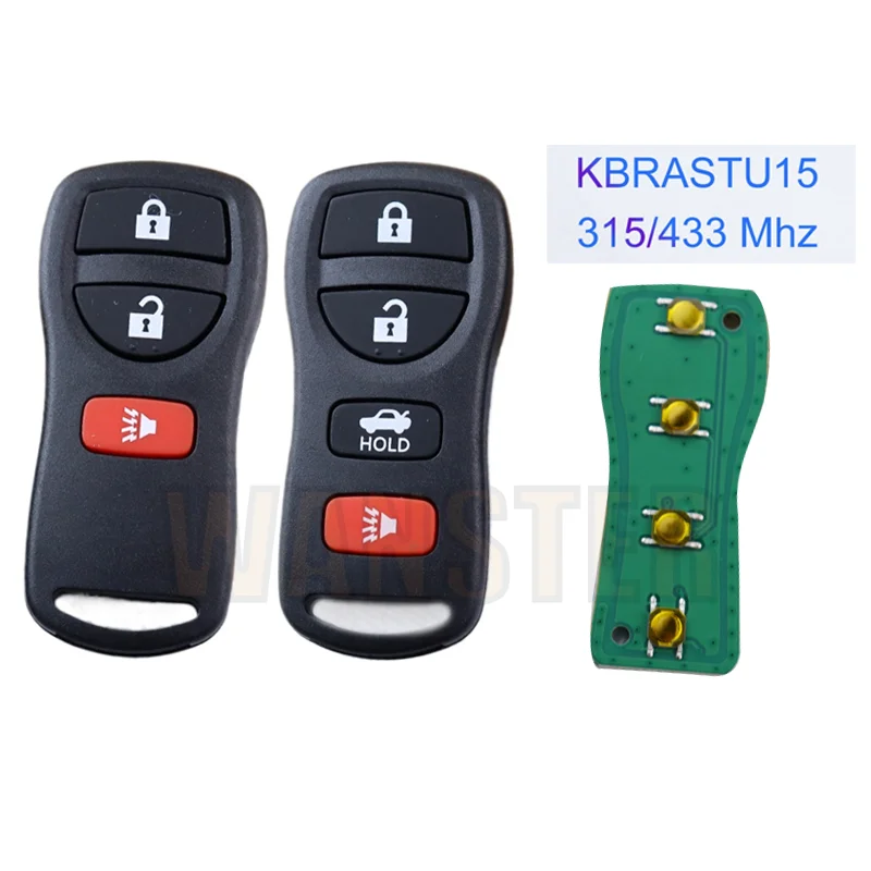 

433/315Mhz 3 4 Buttons KBRASTU15 Car Key Remote Fob for Infiniti I35 G35 for Nissan Frontier Murano Armada Pathfinder 2002-2008