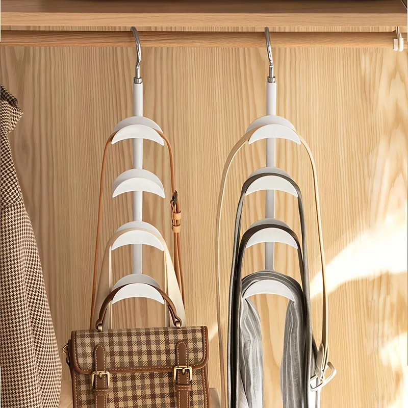 1PC 4-Layer Rotable Bag Hook Wallet Handbag Clothes Rack Wardrobe Table Hook Storage Displayrack Belt Rackscarf Hanger Bag Rack