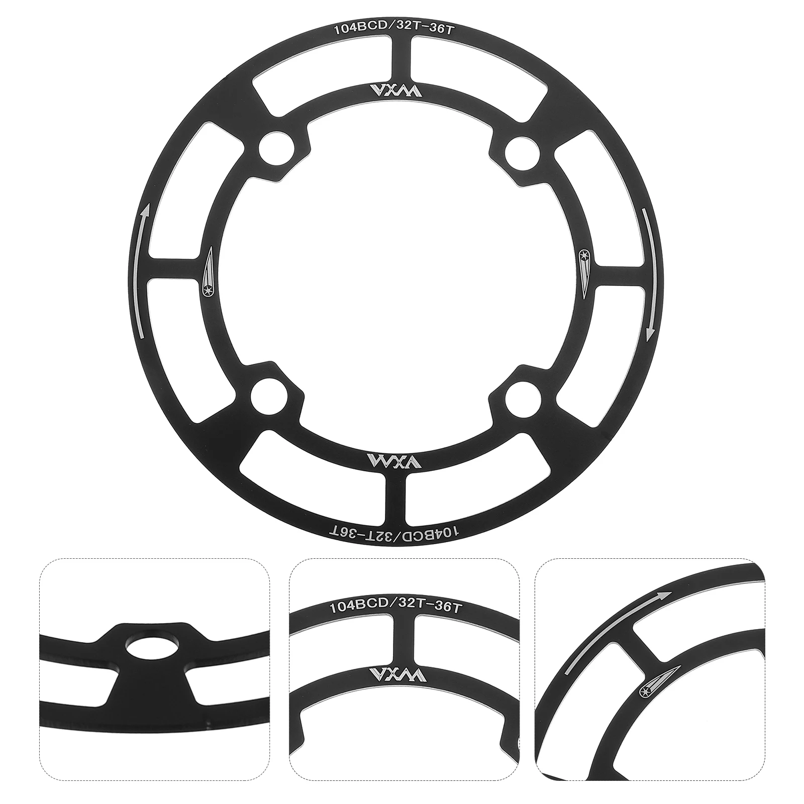 Aluminum Alloy Crankset Shield Chainring Cover Durable Bike Chain Guard Replacement Mountain Bike Transmission Protector