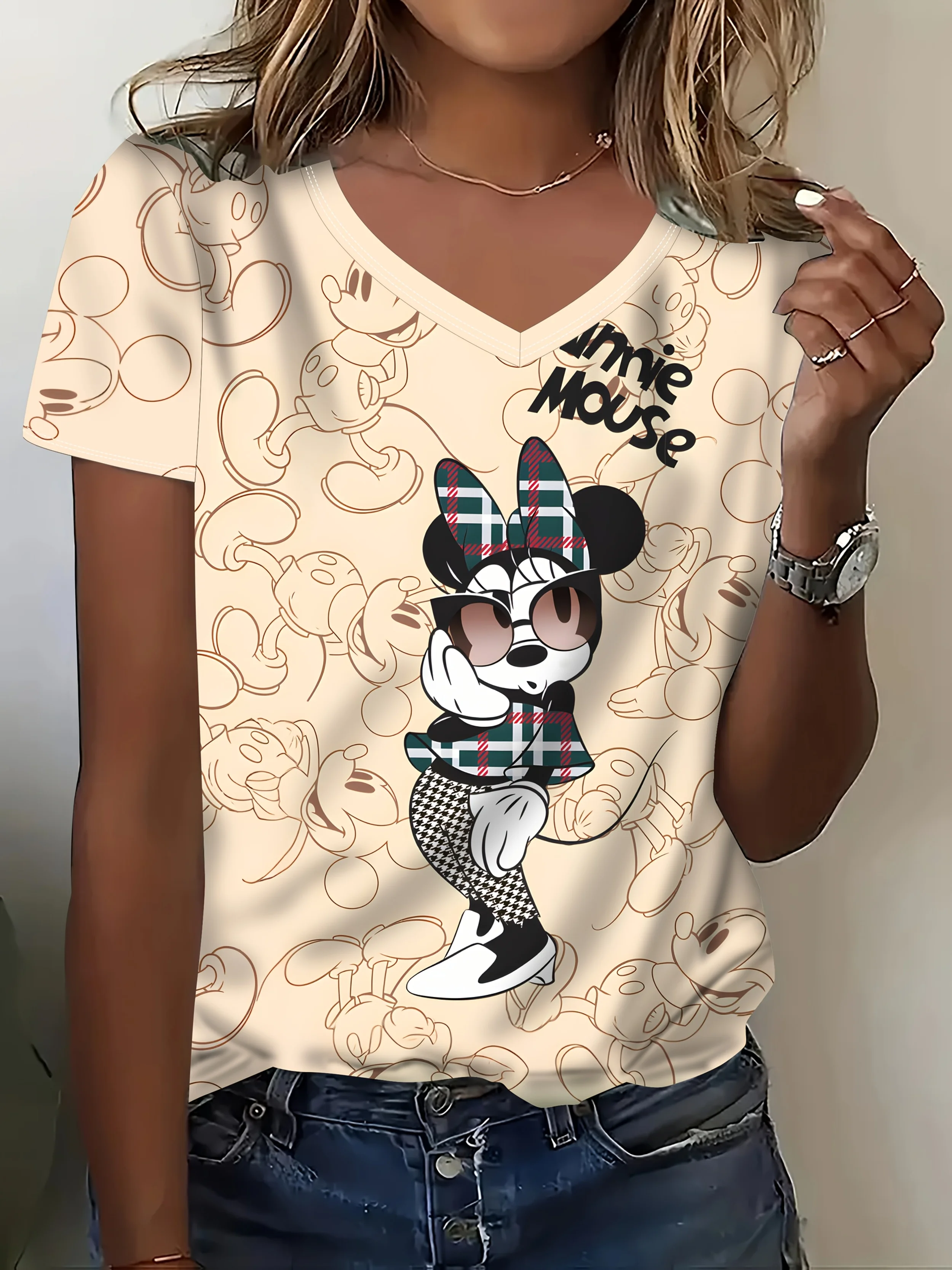 

Женская летняя футболка больших размеров с 3D-печатью Disney Mouse Pattern Быстрая модная и модная для модныхistas