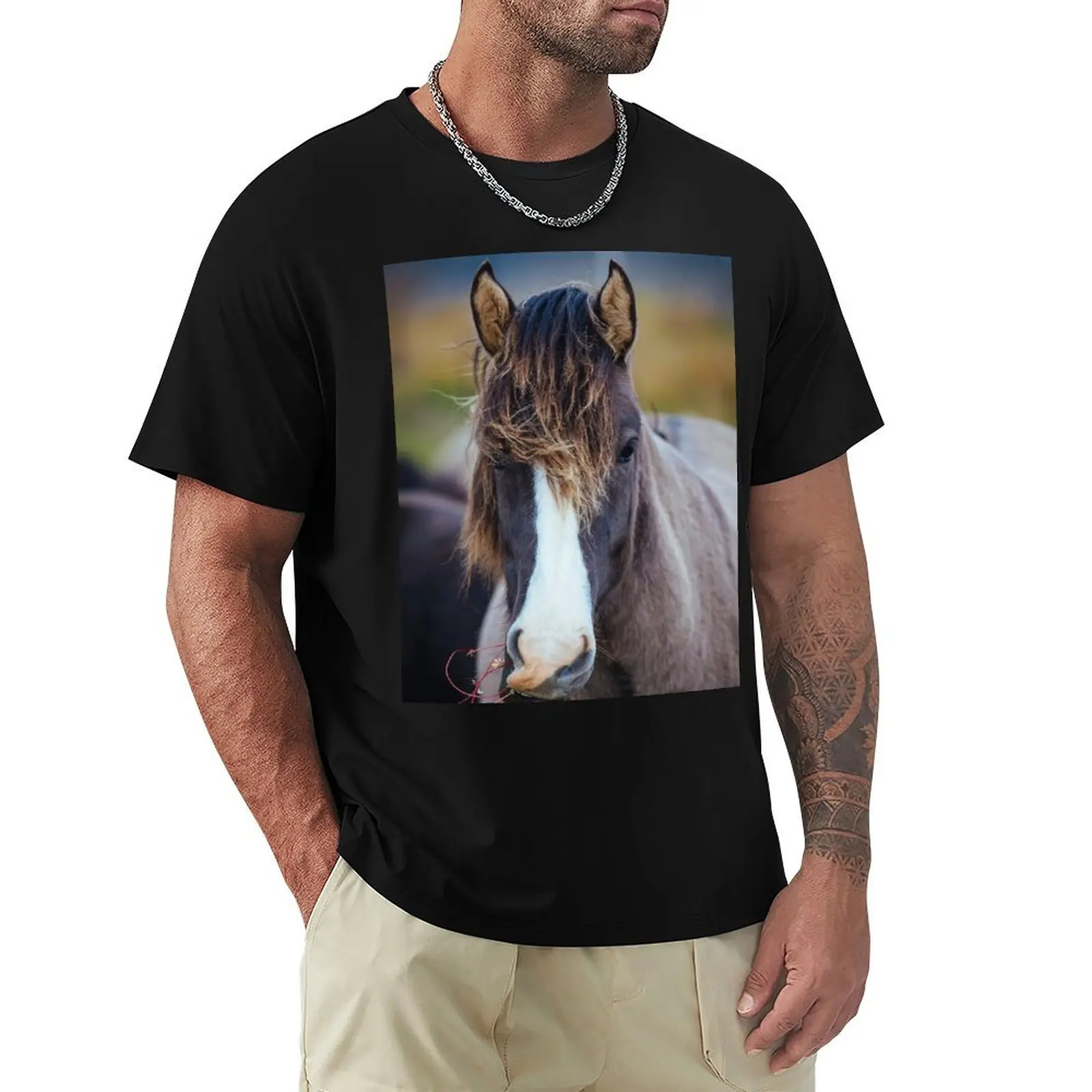 Icelandic Pony T-Shirt Casual Fashion Short Sleeve Cotton T-Shirt