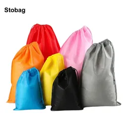 StoBag Non-woven Drawstring Bags Shoe Clothes Storage Fabric Reusable Pocket Travel Organizer Pouches Custom Logo(Extra Fee)