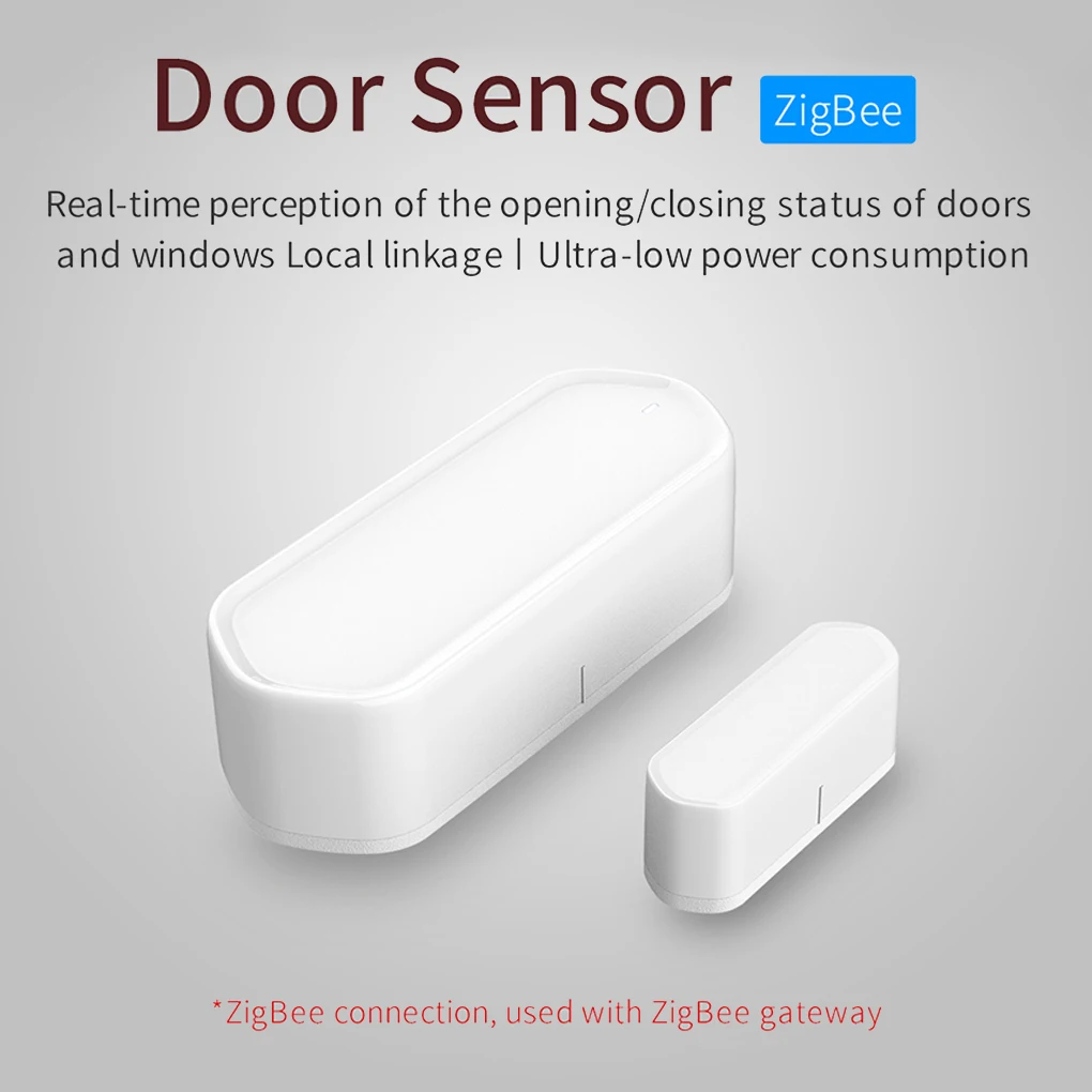 Tuya Zigbee Smart Wireless Window Alarm Rechargeable Living Room WiFi Front Door Gate Sensor Intelligent Accessories