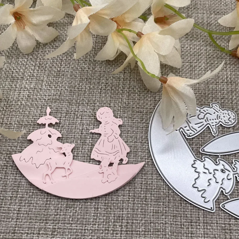 

Металлические вырубные формы-трафареты «Девочка-ангел и олень» для скрапбукинга, декоративного тиснения и рукоделия